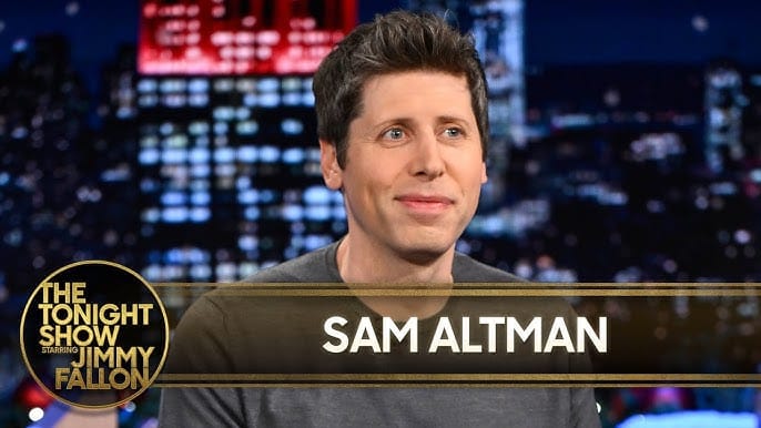 Screen shot of Sam Altman On The Tonight Show
